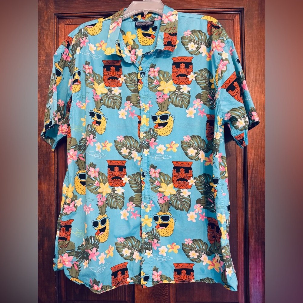 Bob's Burgers Button Up Hawaiian Shirt Size Cotton Blue Animated Series Size XXL